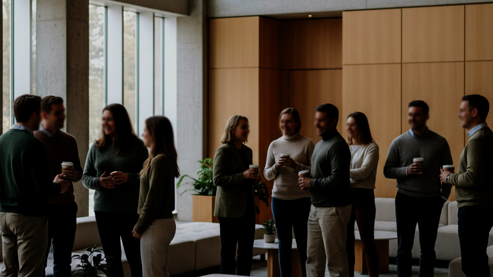 Grupo en casa, conversación y oración